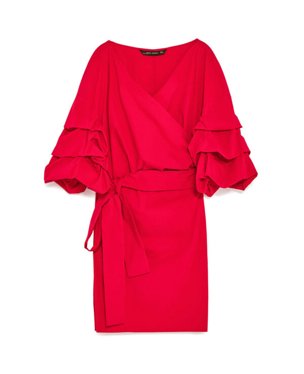 Wrap Crop Top in Tango Red